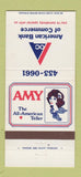 Matchbook Cover - American Bank of Commerce girlie Lake Charles LA 30 Strike