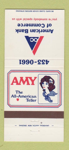 Matchbook Cover - American Bank of Commerce girlie Lake Charles LA 30 Strike