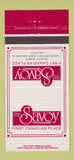 Matchbook Cover - The Savoy Toronto ON restaurant 30 Strike