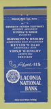 Matchbook Cover - Laconia National Bank NH low phone # 30 Strike