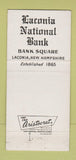 Matchbook Cover - Laconia National Bank NH low phone # 30 Strike