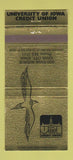 Matchbook Cover - University of Iowa Credit Union Iowa City IA 30 Strike
