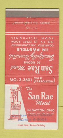 Matchbook Cover - San Rae Motel Dayton OH 30 Strike