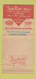 Matchbook Cover - San Rae Motel Dayton OH 30 Strike