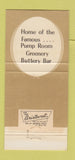 Matchbook Cover - Ambassador Hotels Chicago IL Pump Room 30 Strike