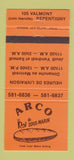 Matchbook Cover - Arco Roi Sous Marin Repentigny QC 30 Strike