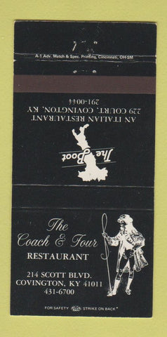 Matchbook Cover - Coach & Four Restaurant Covington KY Boot Italian 30 Strike