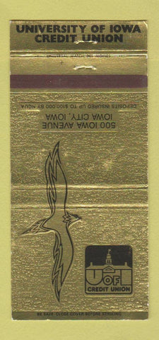 Matchbook Cover - University of Iowa Credit Union Iowa City IA 30 Strike