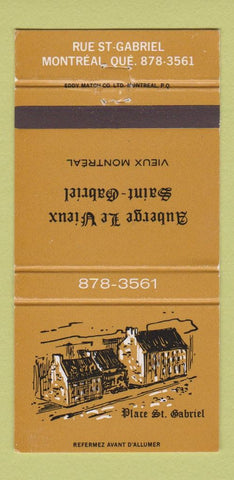 Matchbook Cover - Auberge Le Vieux Saint Gabriel Montreal QC 30 Strike