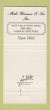 Matchbook Cover - Math Hermann Funeral Home St Louis MO 30 Strike