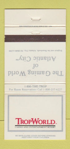 Matchbook Cover - TropWorld Casino Atlantic City NJ 30 Strike