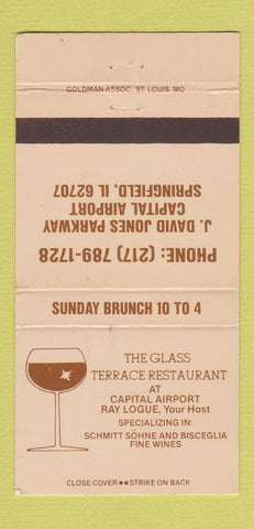 Matchbook Cover - Glass Terrace Restaurant Springfield IL WEAR 30 Strike
