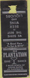 Matchbook Cover - The Plantation Grand Rapids WORN