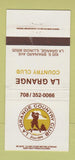 Matchbook Cover - La Grange Country Club IL 30 Strike