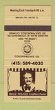Matchbook Cover - Elks Lodge South San Francisco CA Buzz Wilkes 30 Strike