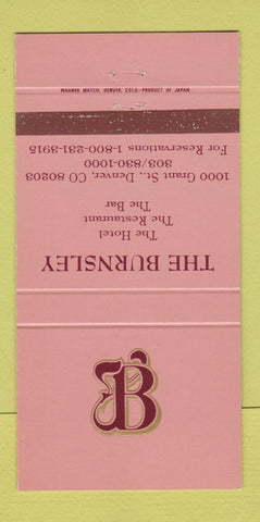 Matchbook Cover - Burnsley Hotel Denver Colorado 30 Strike