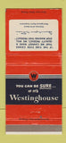 Matchbook Cover - Westinhouse Appliances WEAR 30 Strike