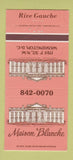Matchbook Cover - Maison Blanche Washington DC 30 Strike