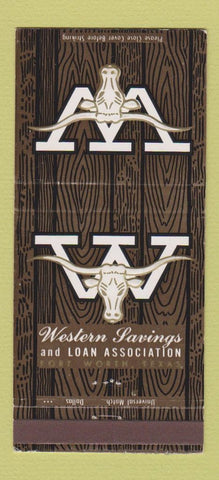 Matchbook Cover - Western Savings and Loan Fort Worth TX 30 Strike