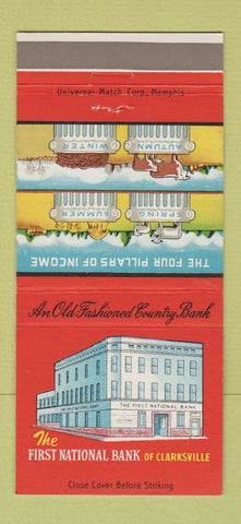 Matchbook Cover - First National Bank Clarksville MS 30 Strike