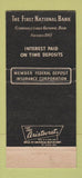 Matchbook Cover - First National Bank Clarksville MS 30 Strike