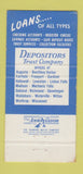 Matchbook Cover - Depositors Trust Augusta Skowhegan Wicasset ME 30 Strike