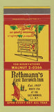 Matchbook Cover - Rothmann's East Norwich Inn LI NY 30 Strike
