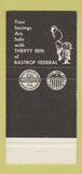 Matchbook Cover - Bastrop Federal Savings LA 30 Strike