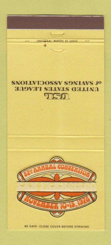 Matchbook Cover - United States League of Savings Convention 1974  30 Strike