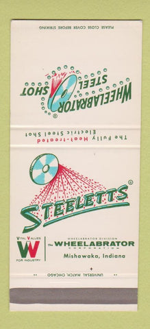 Matchbook Cover - Steeletts Wheelabrator Mishawaka IN SAMPLE 30 Strike