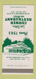 Matchbook Cover - Lake Delton Corner Restaurant Motel WI  30 Strike