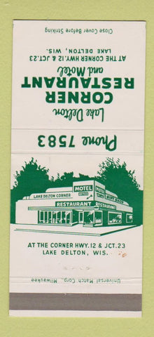 Matchbook Cover - Lake Delton Corner Restaurant Motel WI  30 Strike