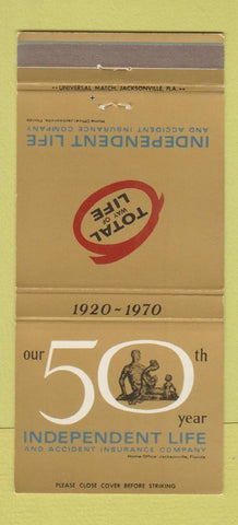 Matchbook Cover - Independent Life Insurance Jacksonville FL 30 Strike