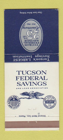Matchbook Cover - Tucson Federal Savings AZ 1962 30 Strike