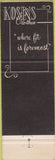 Matchbook Cover - Kosins Men's Clothes Detroit MI