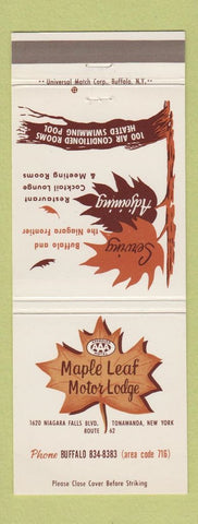 Matchbook Cover - Maple Leaf Motor Lodge Tonawanda NY