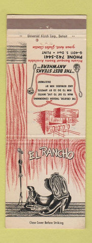 Matchbook Cover - El Rancho Flint MI restaurant
