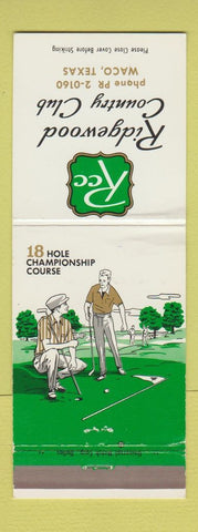 Matchbook Cover - Ridgewood Country Club Waco TX