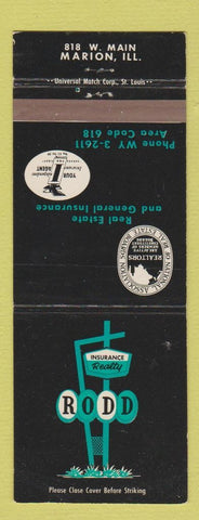 Matchbook Cover - Rodd Real Estate Insurance Marion IL