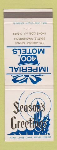 Matchbook Cover - Imperial 400 Motel Seattle WA Christmas