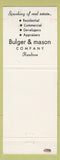 Matchbook Cover - Bulger & Mason Real Estate Indianapolis IN