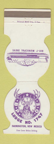 Matchbook Cover - Elks Lodge Farmington NM WEAR Jewelite