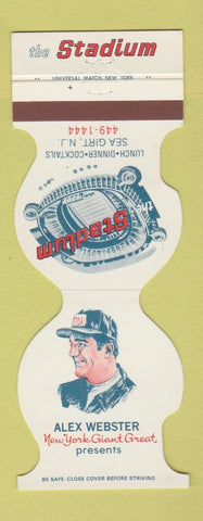 Matchbook Cover - Alex Webster Stadium Sea Girt NJ football