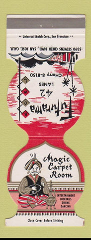 Matchbook Cover - Magic Carpet Room Futurama Bowling San Jose CA Jewelite