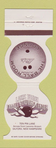 Matchbook Cover - Lakes Region Family Bowling Center Gilford NH