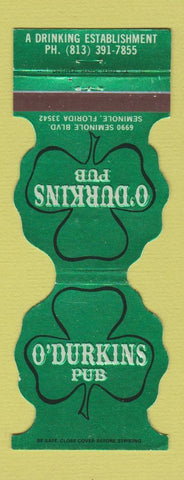 Matchbook Cover - O'Durkins Pub Seminole FL