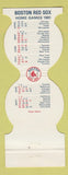 Matchbook Cover - Boston Red Sox Baseball Adams COOP Bank MA 1981