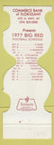 Matchbook Cover - St Louis Cardinals Football 1977 Bank Florissant MO