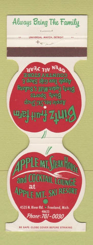 Matchbook Cover - Apple Mountain Steak House Skiing Freeland MI