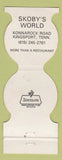 Matchbook Cover - Skoby's World Kingsport TN